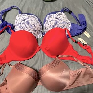 All new with tags three Victoria’s Secret padded push ups. Size 38 D